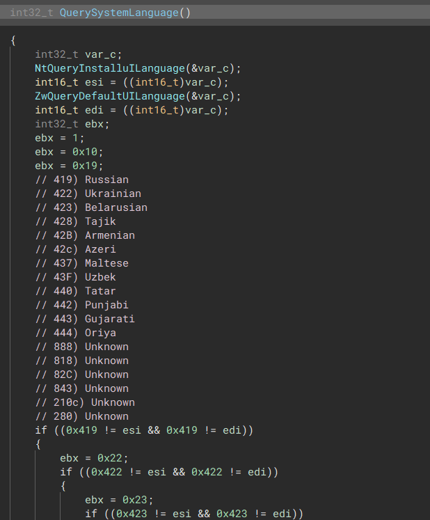 Query System Language
